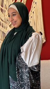 Satin-Dark green prayer dress7